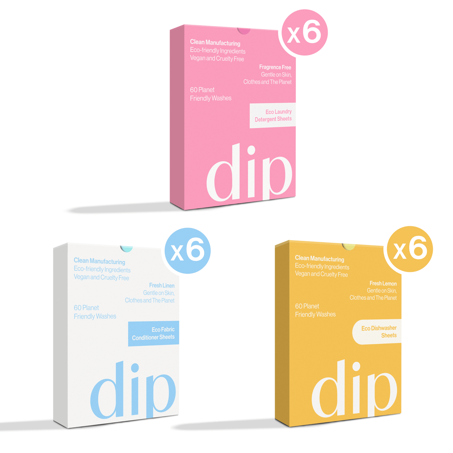 Laundry Detergent (Fragrance Free) & Fabric Conditioner + Dishwasher Sheets Bundle